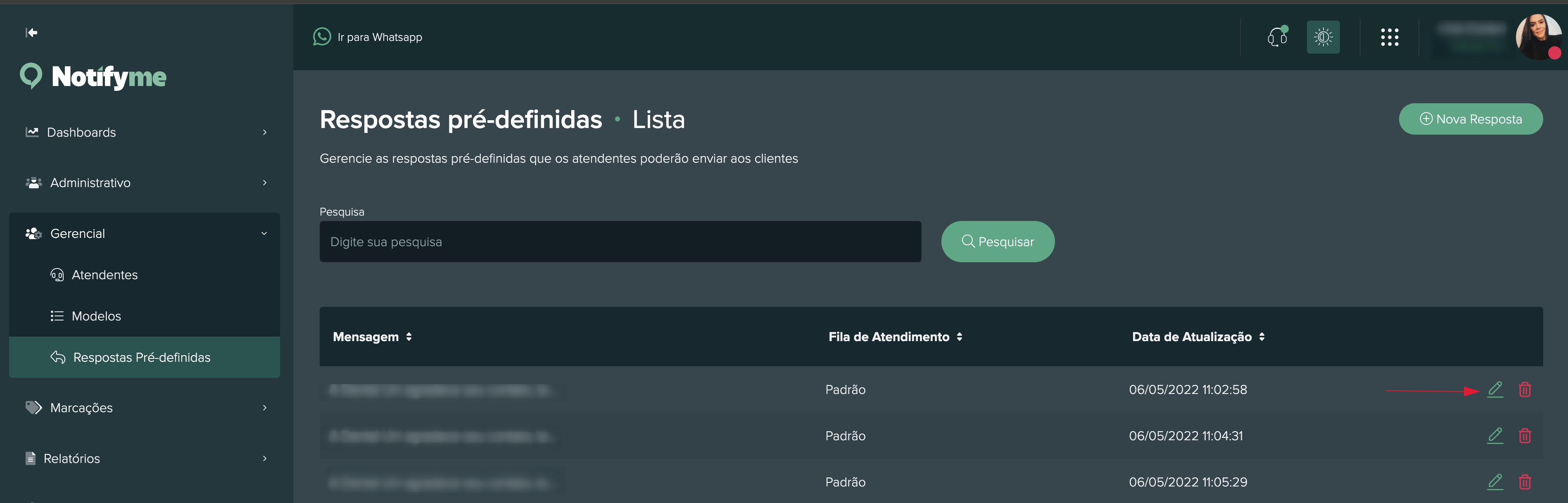 Respostas Pré-Definida